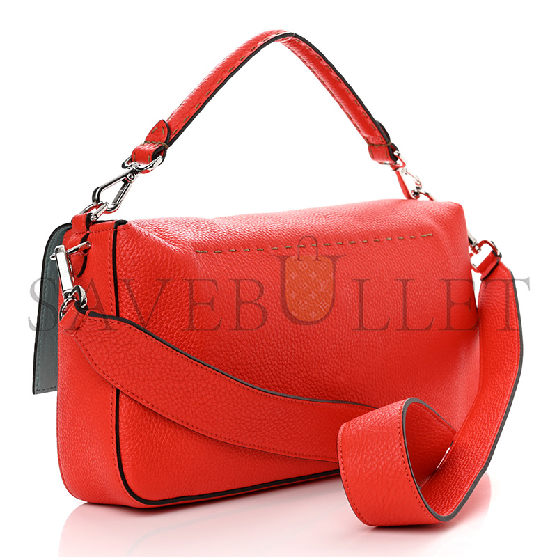 F**di cuoio romano selleria large baguette papavero (32*18*6cm)